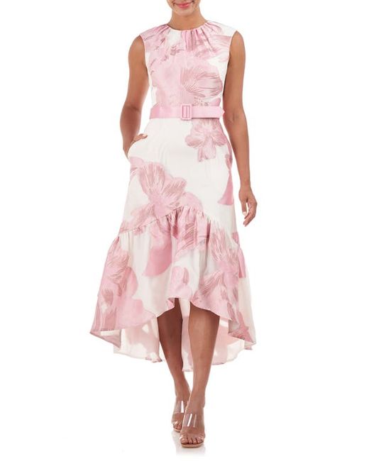 Kay Unger Beatrix Belted Floral High-Low Cocktail Dress in at