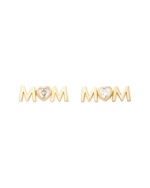 Kate Spade New York mom stud earrings in Clear/Gold. at