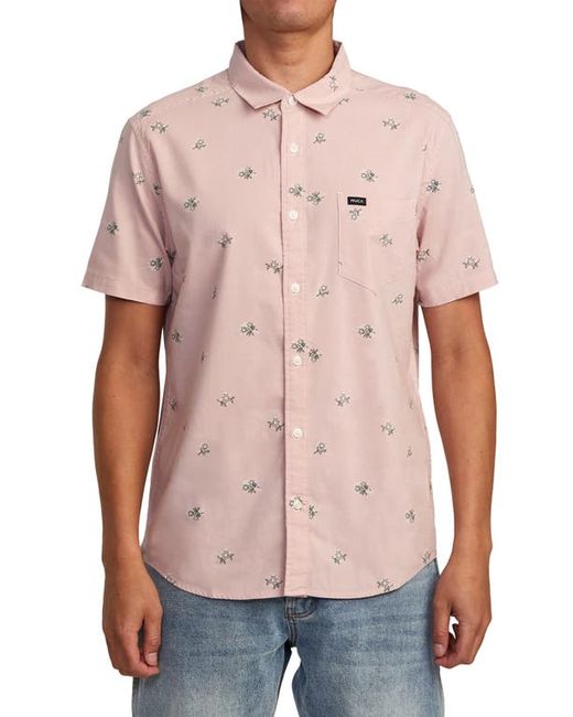 Rvca Morning Glory Short Sleeve Button-Up Shirt in at