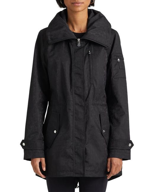 Lauren Ralph Lauren Monogram Jacquard Hooded Raincoat in at