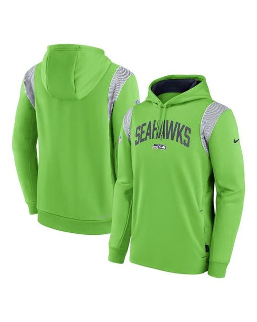 Nike Seattle Seahawks Sideline Athletic Stack Performance Pullover Hoodie at