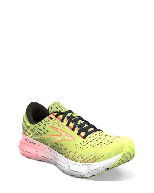 Brooks Glycerin 20 Running Shoe in Lime/Ebony at