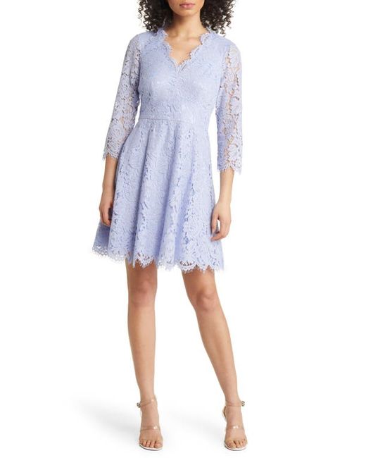 Eliza J Long Sleeve Lace Fit Flare Dress in at