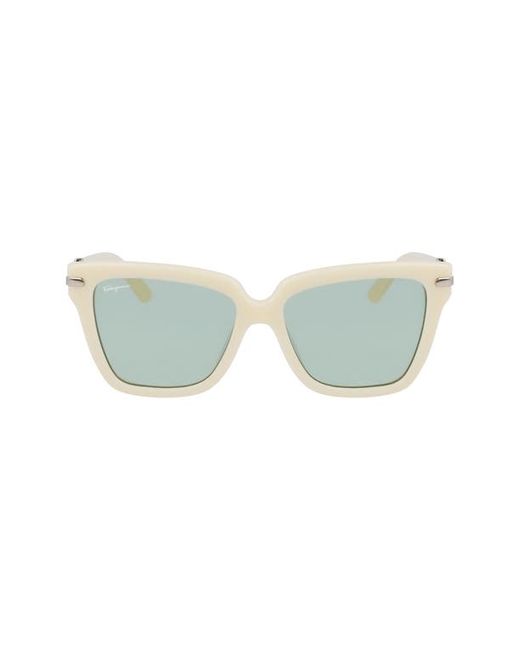 Ferragamo 57mm Polarized Rectangular Sunglasses in at