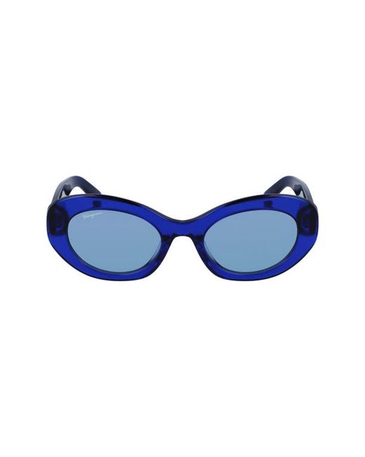 Ferragamo 53mm Polarized Oval Sunglasses in Grey at