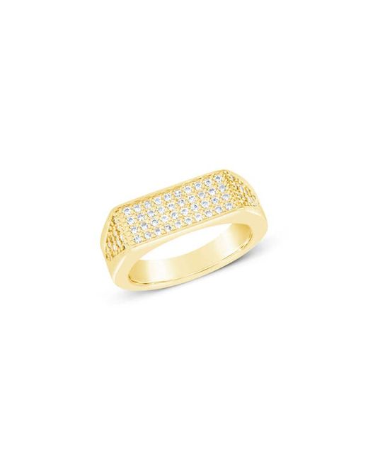 Sterling Forever Noreen Pavé Signet Ring in at