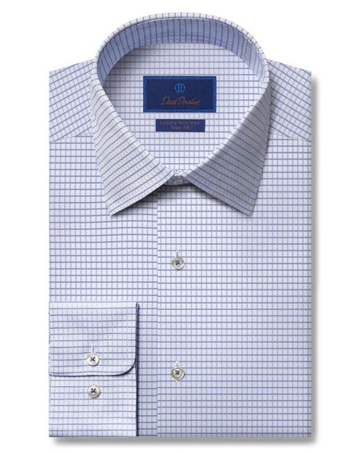 David Donahue Trim Fit Non-Iron Dress Shirt in White at 14.5 32