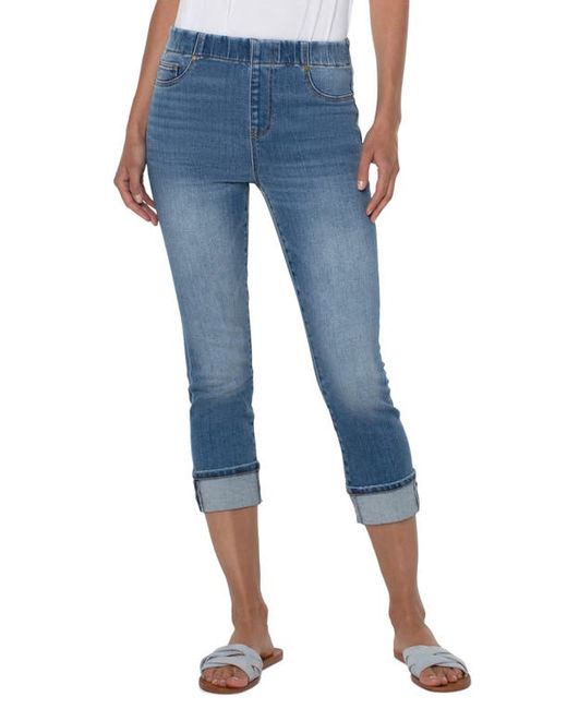 Liverpool Los Angeles Chloe Wide Cuff Pull-On Crop Skinny Jeans in at