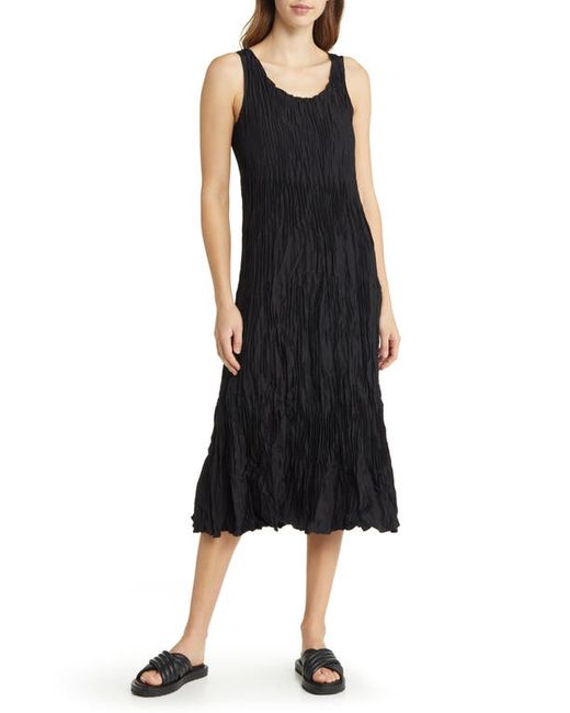 Eileen Fisher Tiered Pleated Silk Midi Dress in at