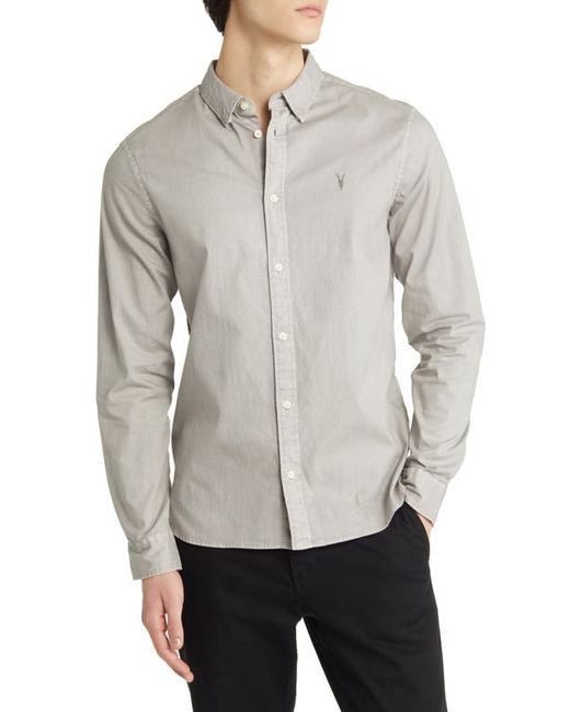 AllSaints Hawthorne Stretch Cotton Button-Up Shirt in at