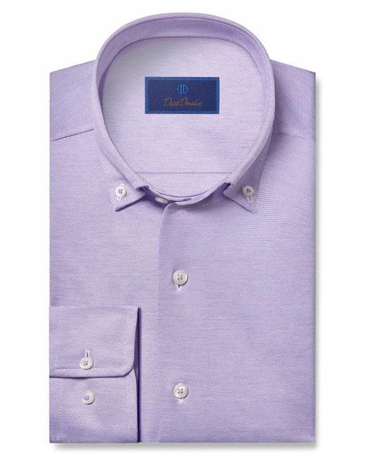 David Donahue Regular Fit Solid Cotton Button-Down Shirt in at