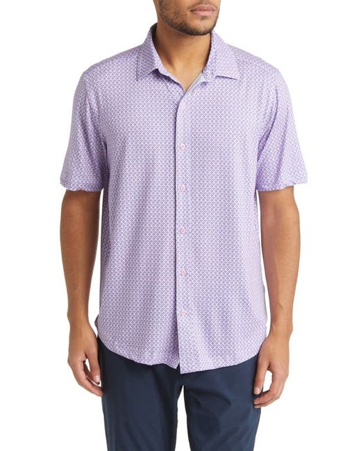 Johnston & Murphy XC4 Geo Print Performance Short Sleeve Button-Up Shirt in at