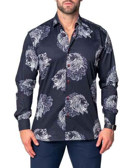 Maceoo Fibonacci Lionpaisley Cotton Button-Up Shirt in at