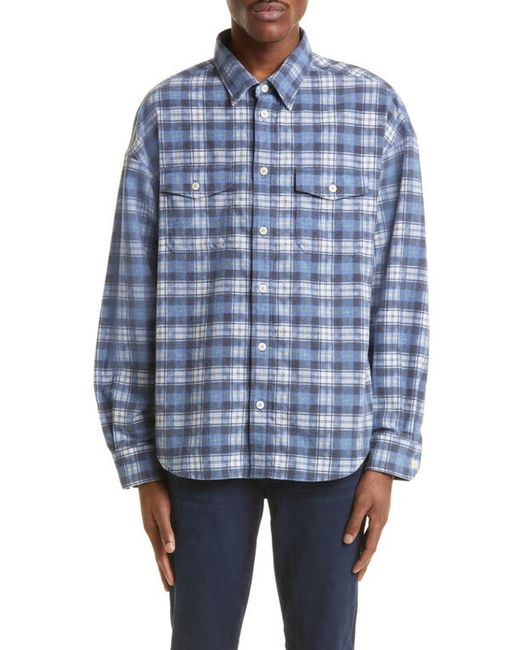 Visvim Pioneer Khadi Check Brushed Flannel Button-Up Shirt in at