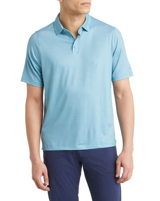Johnston & Murphy XC4 Geo Print Performance Golf Polo in Blue at