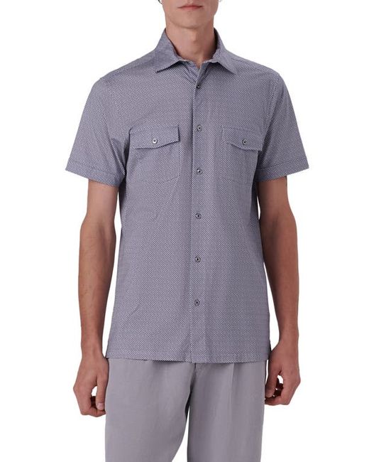Bugatchi OoohCotton Print Short Sleeve Button-Up Shirt in at