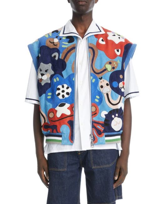 Kenzo o Appliqué Leather Vest in at