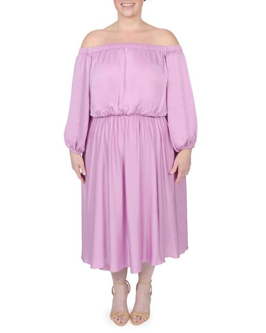 Mayes NYC Edwina Off the Shoulder Belted Dress in at