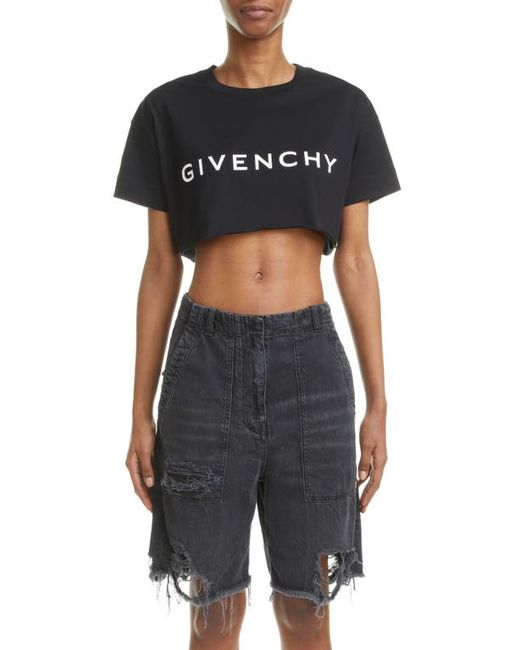 Givenchy Logo Crop Graphic Tee in at
