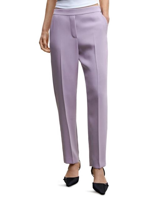 Mango Relaxed Fit Straight Leg Trousers in Light/Pastel at