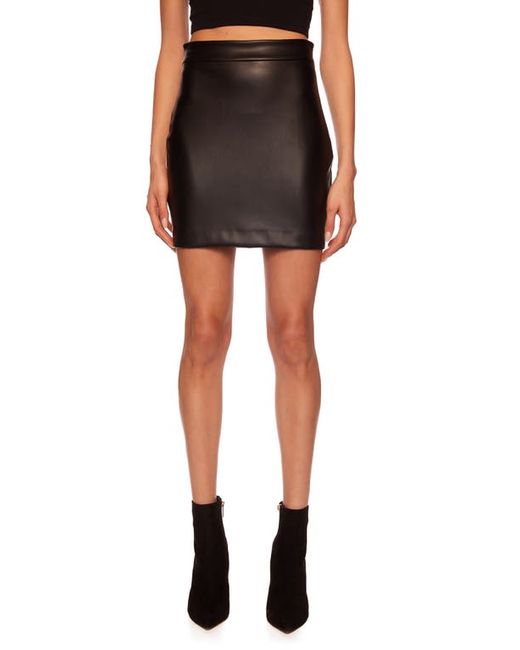 susana monaco Faux Leather Miniskirt in at