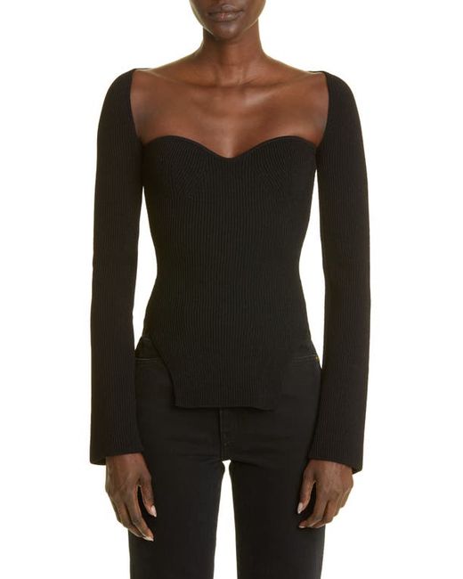 Khaite Maddy Ribbed Bustier Sweater in at