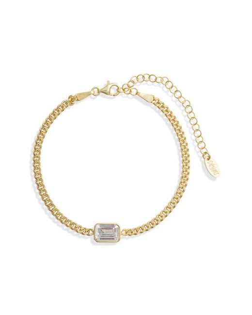 Shymi Fancy Shape Cubic Zirconia Curb Chain Bracelet in Gold/White/emerald Cut at
