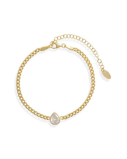 Shymi Fancy Shape Cubic Zirconia Curb Chain Bracelet in Gold/pear Cut at