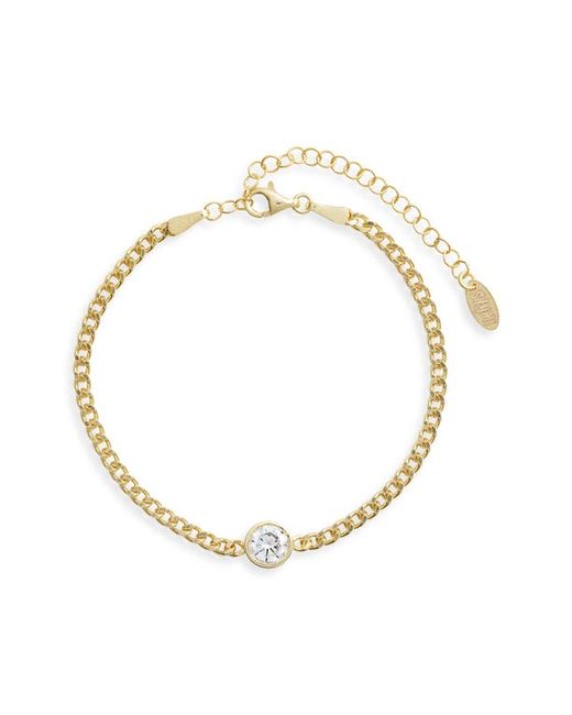 Shymi Fancy Shape Cubic Zirconia Curb Chain Bracelet in Gold/round Cut at
