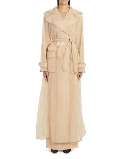 Dolce & Gabbana Kim Double Breasted Marquisette Trench Coat in at