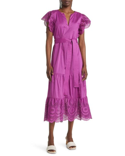 Rails Gia Eyelet Embroidered Cotton Midi Dress in at