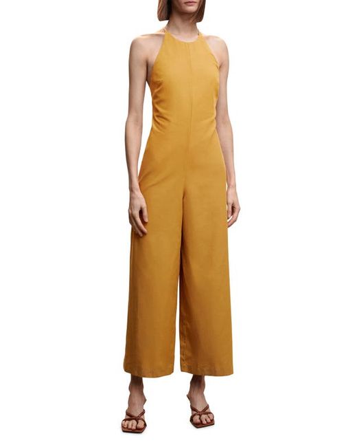 Mango Open Back Crop Jumpsuit in at