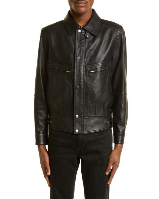 Saint Laurent Lambskin Leather Jacket in at