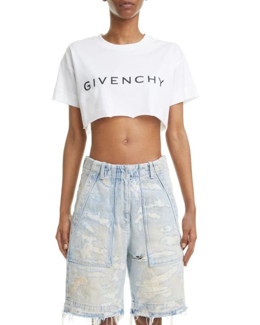 Givenchy Logo Crop Graphic Tee in at