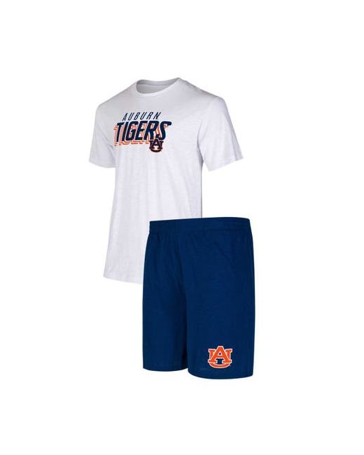 Concepts Sport White Auburn Tigers Downfield T-Shirt Shorts Set at