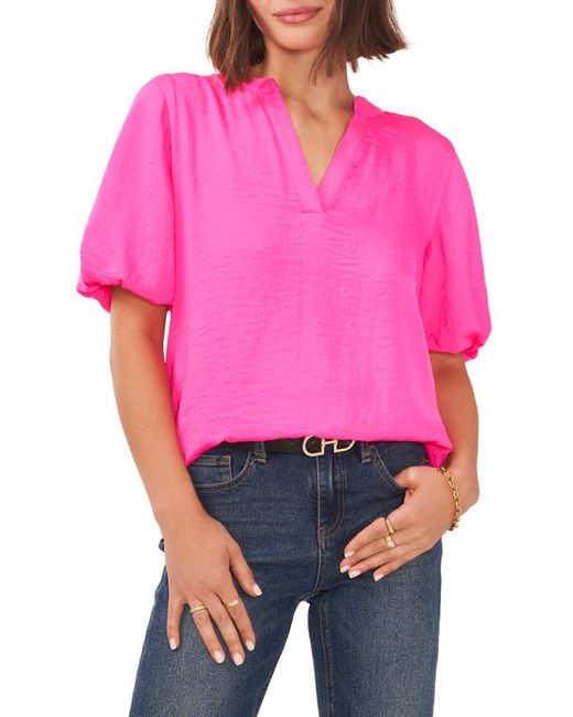 Vince Camuto Hammered Satin Puff Sleeve Top in at