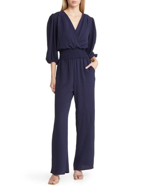 Fraiche by J Smocked Waist Wide Leg Jumpsuit in at