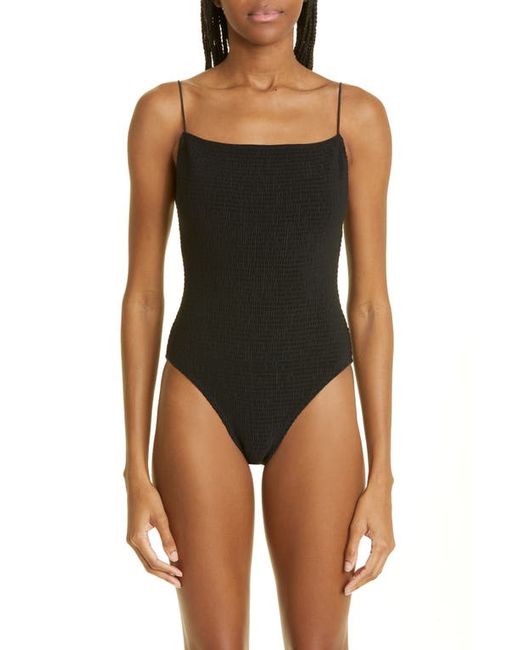 Totême Smocked One-Piece Swimsuit in at