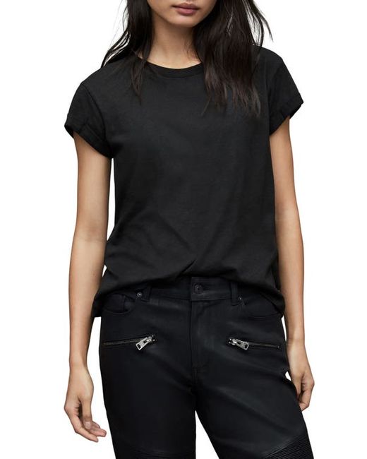 AllSaints Anna Cuff Sleeve Cotton T-Shirt in at