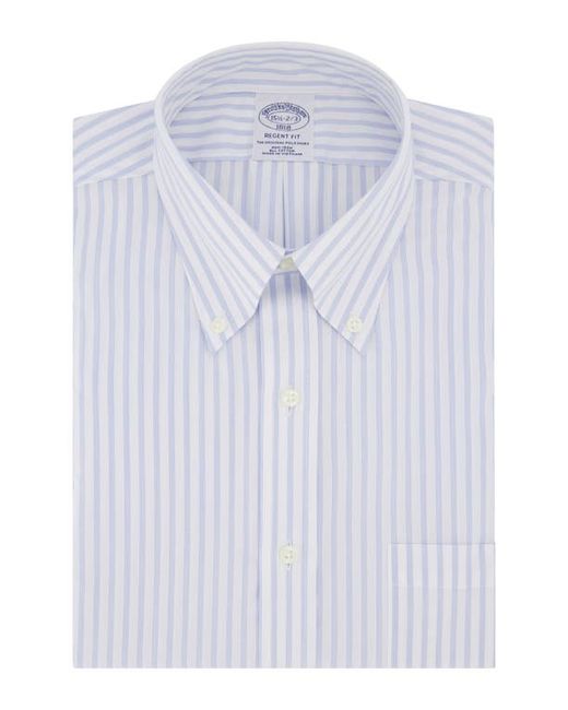 Brooks Brothers Non-Iron Regent Fit Dress Shirt in Stpwhtltblue at 17 36