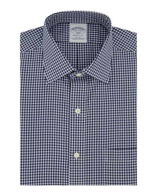 Brooks Brothers Non-Iron Regent Fit Dobby Dress Shirt in Gingnavy at 17 36