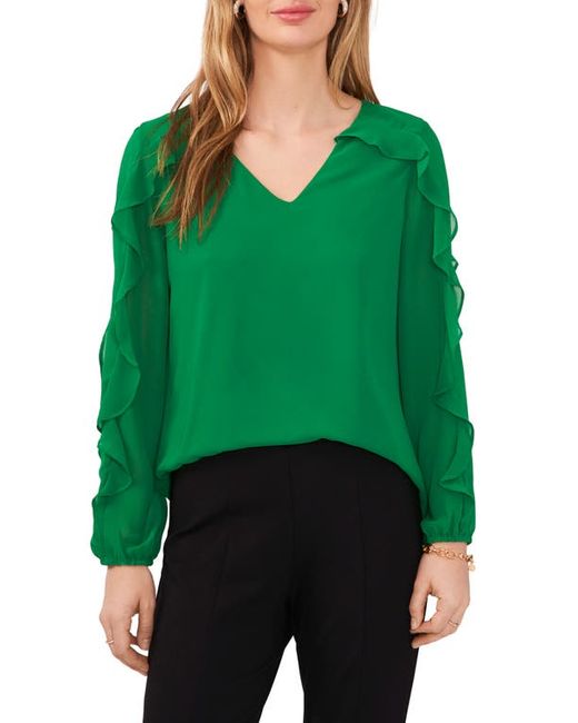 Chaus Ruffle Sleeve V-Neck Blouse in at