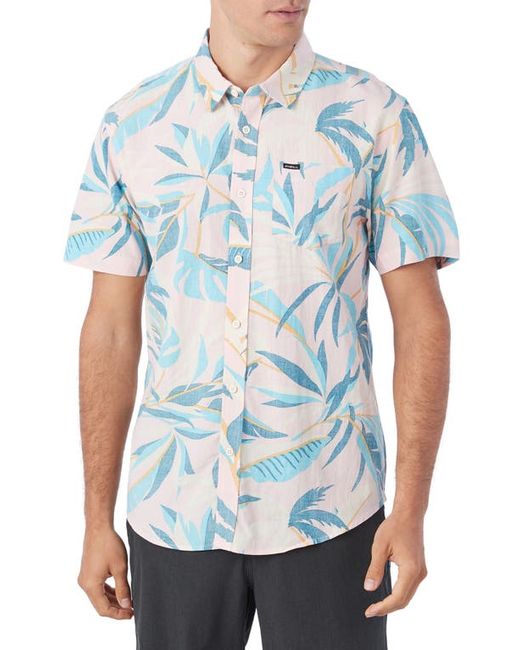 O'Neill Oasis Frond Print Short Sleeve Button-Up Shirt in at
