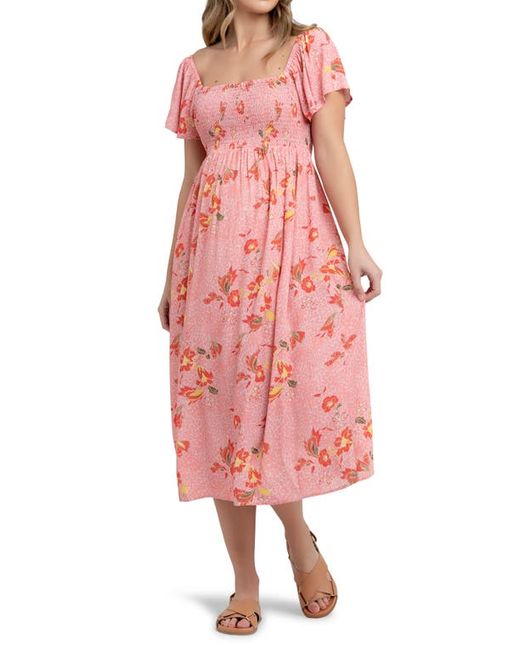 Ripe Maternity Libby Floral Print Smocked Maternity Dress in at