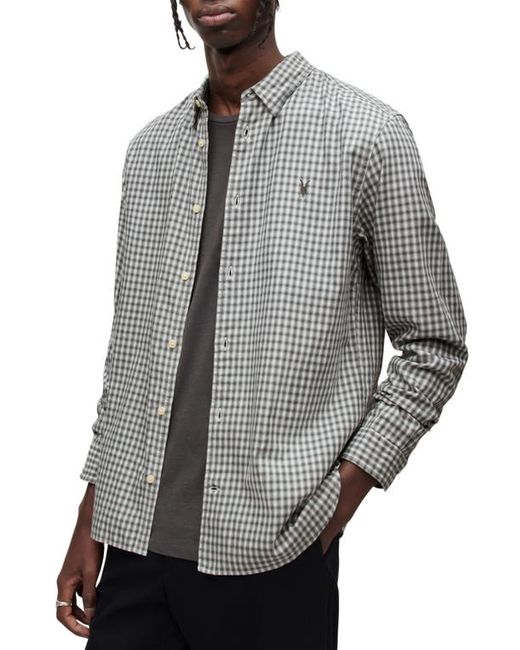 AllSaints Varmo Relaxed Fit Check Cotton Button-Up Shirt in at
