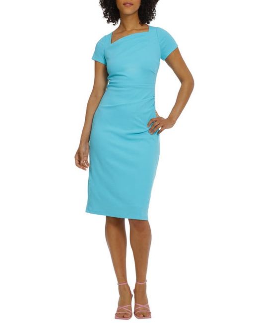 Maggy London Ruched Cap Sleeve Sheath Dress in at