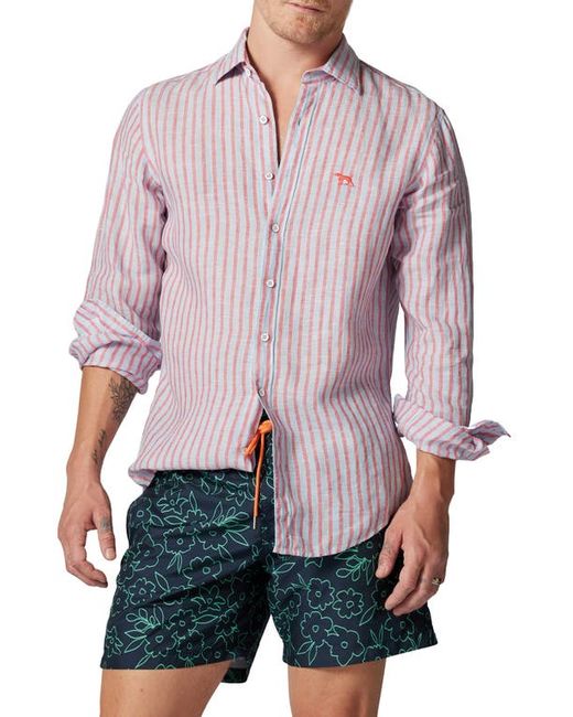 Rodd & Gunn Mclean Park Stripe Linen Button-Up Shirt in at