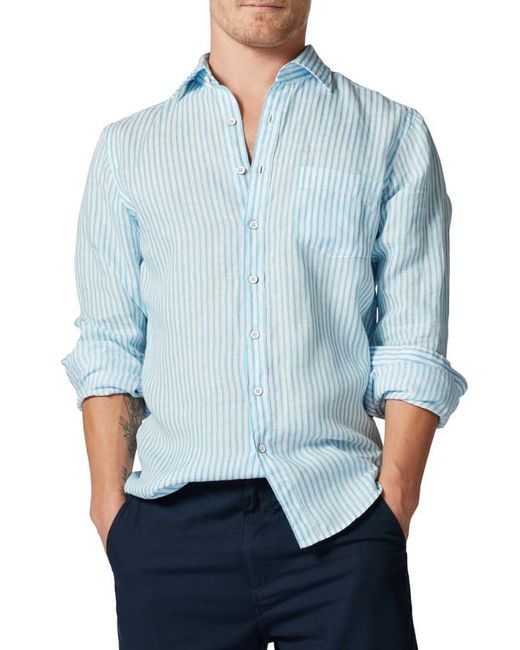 Rodd & Gunn Port Charles Stripe Linen Button-Up Shirt in at