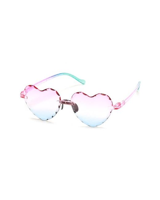 Skechers 53mm Rimless Heart Sunglasses in Shiny Fuxia/Gradient Bordeaux at