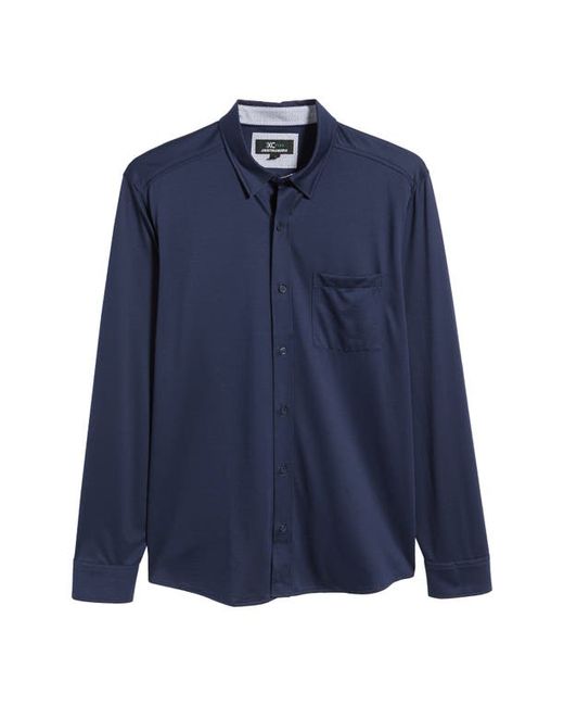Johnston & Murphy XC Flex Cotton Knit Button-Up Shirt in at